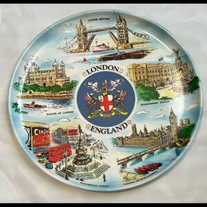 London England Domine Nos Dirige Melamine Plate Decor 10” Souvenir